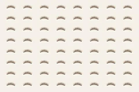 Pavers eyelashes on yellow background. Pattern. Stock Photos