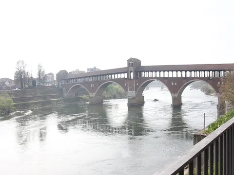 Pavia bridge Stock Footage 73684232