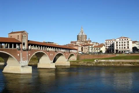 Pavia postcard Stock Photos