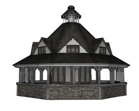 Pavilion - 3D render Stock Illustration