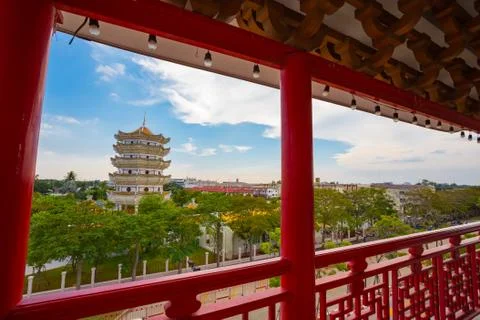 Pavilion Buddhist commanded, Foto stock