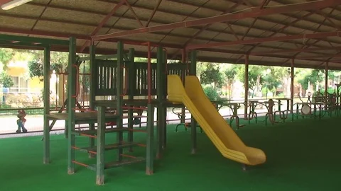Pavilion children's Playground Vídeos de archivo 75734698