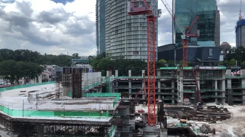 Pavilion Damansara Heights construction site Stock Footage