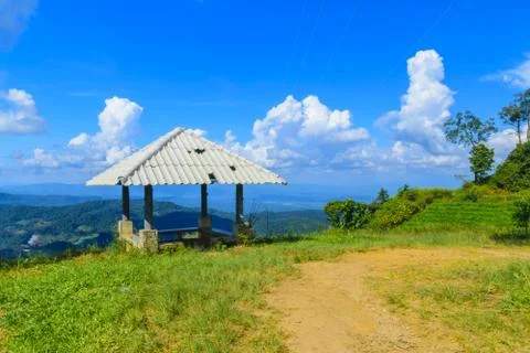 Pavilion on the mountain Stock Photos