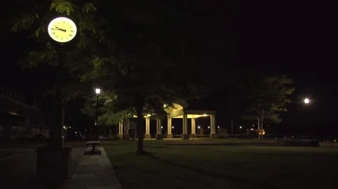 Pavilion at Night Stock Footage 66609217