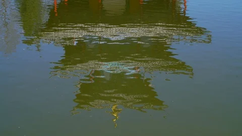 Pavilion Reflection in water Stock Footage 88223556