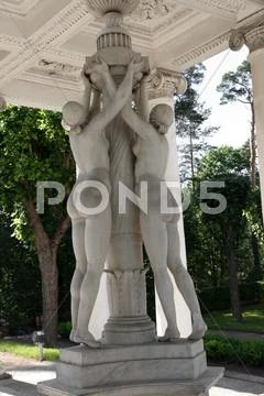 Pavilion of three grace in pavlovsk Stock Photos