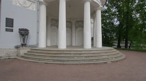 Pavilion under flag Stock Footage 35511283