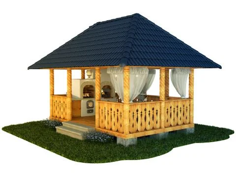 Pavilion view  Stock Illustration