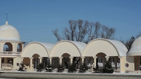 Pavilion in winter Stockbeeldmateriaal 85217696