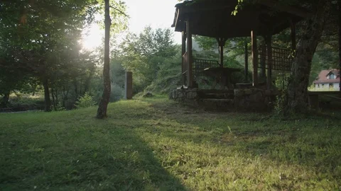 Pavillion in a park Stockbeeldmateriaal 89866809