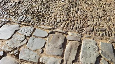 Pavimento original, piedra original, León Stock Photos