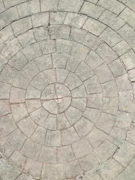 Paving block in the circle shape. Foto stock