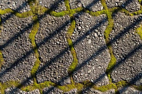 Paving Bricks Shadow Lines Stock Photos