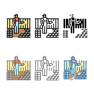 Paving garden landscape color icon styles vector 库存插图