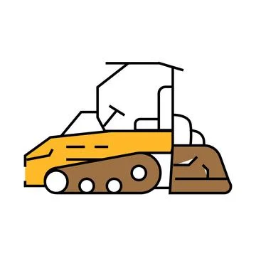 Paving machine civil engineer icon color illustration Stock Illustration