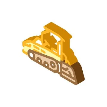 Paving machine civil engineer isometric icon vector illustration Stock Illustration