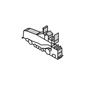 Paving machine civil engineer isometric icon vector illustration Stock Illustration