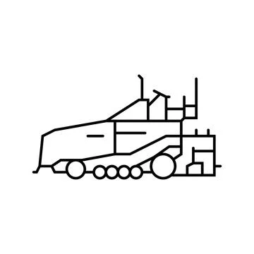 Paving machine civil engineer line icon vector illustration Stock Illustration