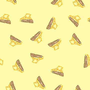 Paving machine civil engineer vector seamless pattern Stock Illustration