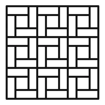 Paving pattern icon, outline style Stock Illustration