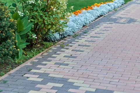Paving pattern with rectangular shape and brown color. 库存照片