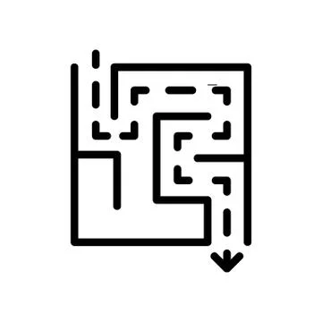 Paving right path in maze icon vector outline illustration Stock Illustration