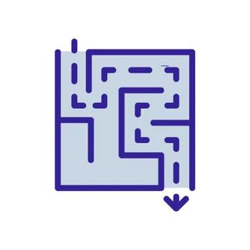 Paving right path in maze icon vector outline illustration Stock Illustration