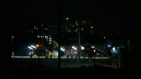 Paving Road at Night 動画素材 168332092