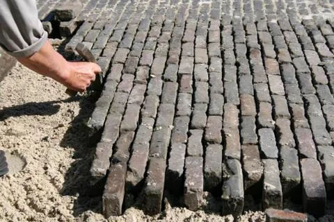 Paving a road Stock Photos