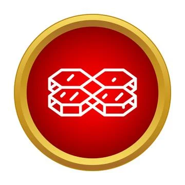 Paving stone blocks creating weave pattern in a red icon Stock Illustration