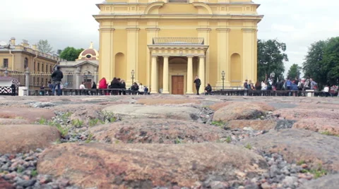 Paving Stone in Front of Peter and Paul Cathedral Video stock 68571368