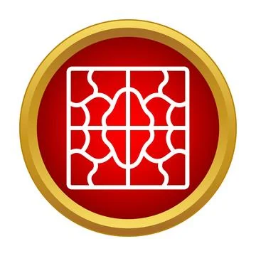 Paving stone pattern icon in red circle Stock Illustration