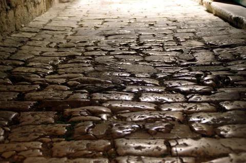 Paving stone road Stock Photos
