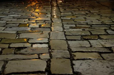 Paving stone road Stock Photos
