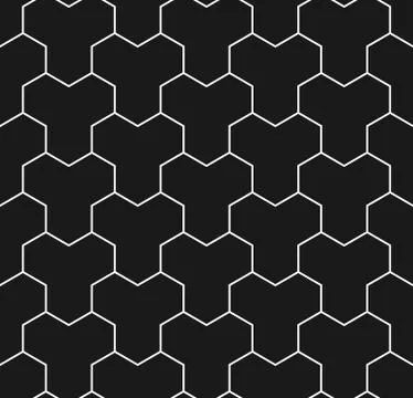 Paving stone seamless pattern in black and white. Tessellating Y tiles Stock Illustration
