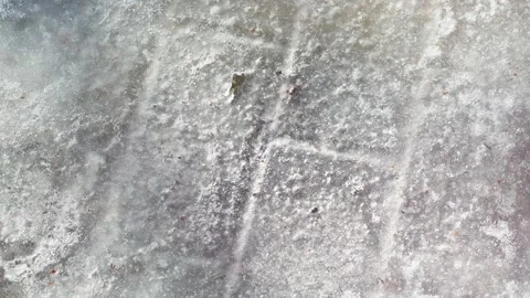 Paving stones covered with a layer of ice. Stock Footage 340154396