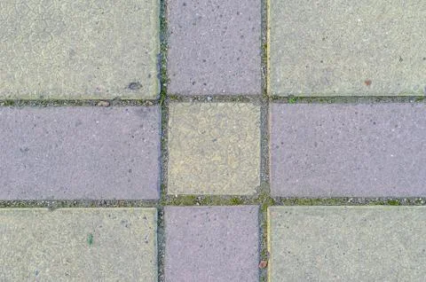 Paving stones from rectangular and square multi-colored blocks. 写真素材