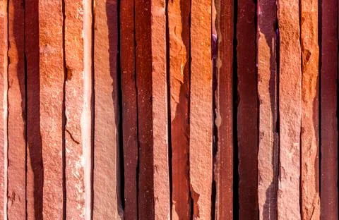 Paving stones, rectangular stones in red shades of color 스톡 사진