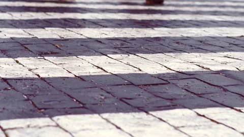Paving stones on the square Stock Footage 121245502
