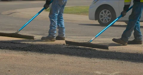 Paving the Street Stock Footage 139553376