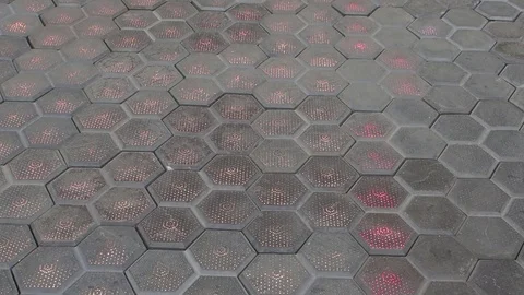 Paving tiles with colored light Stock Footage 75739616