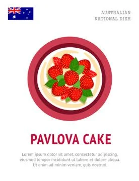 Pavlova cake. Stock Illustration