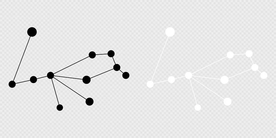 Pavo constellation map set. Vector illustration. Stock Illustration