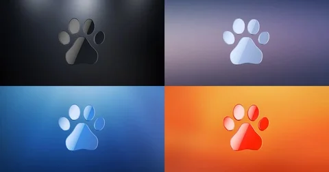Paw 3d Icon Stock Footage 72009167