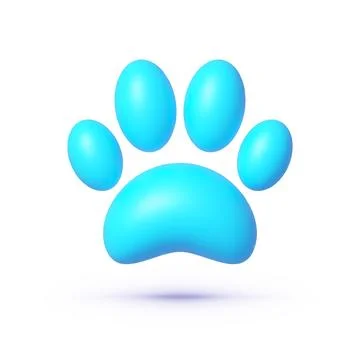 Paw 3d for print design. Vector 3d banner Stock Illustration