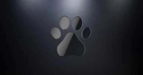 Paw Black 3d Icon Stock Footage 72008797