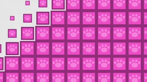 Paw Block tile wave Transitions. 1080p - 30 fps - Alpha Channel (3) Stock Footage 256093102