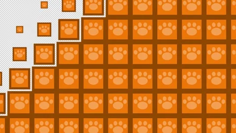 Paw Block tile wave Transitions. 1080p - 30 fps - Alpha Channel (6) Stock Footage 256093158