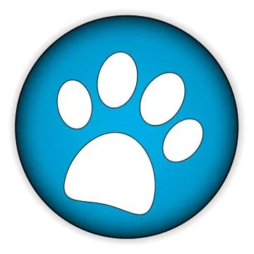 Paw button Stock Illustration